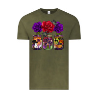 Vintage Olive halloween jars rose Vintage Tee - BarkalooDesign