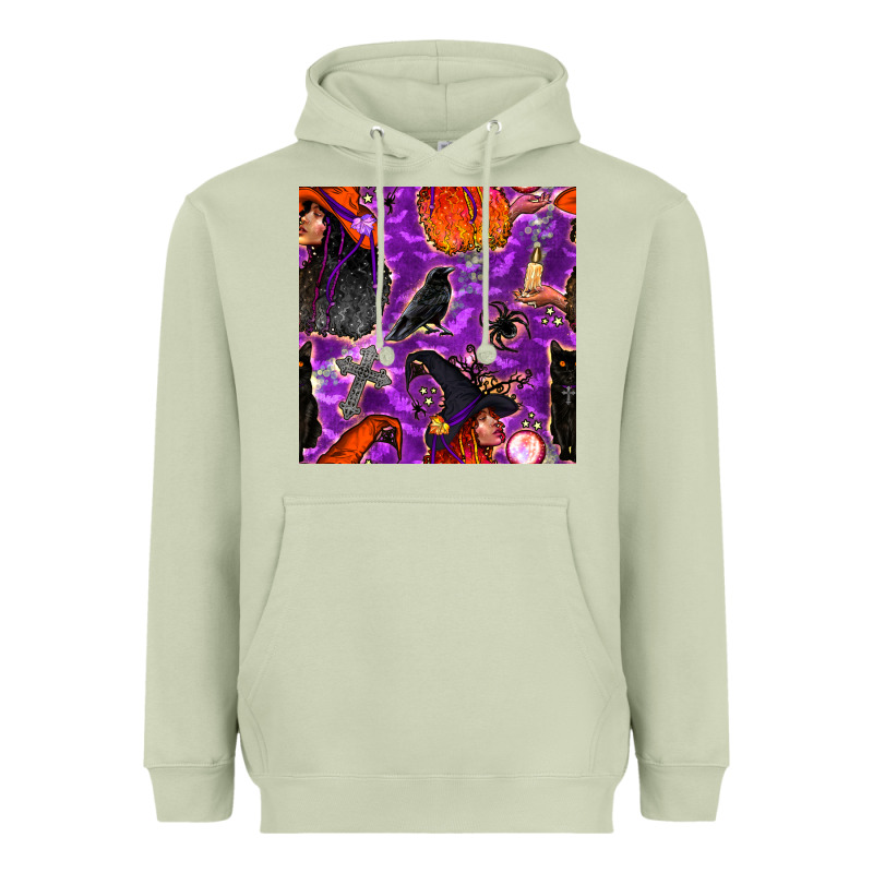 Halloween Witch Seamless Pattern Heavyweight Hoodie by BundleAndBundleShop | Teevron