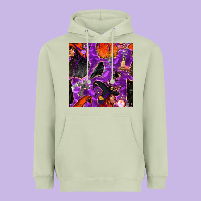 Halloween Witch Seamless Pattern Heavyweight Hoodie Designed By Bundleandbundleshop