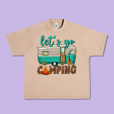 Lets Go Camping Urban Heavy Tee Designed By Texasbilliewilder