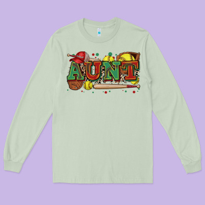 Aunt Softball Long Sleeve Tee Designed By Zillion Design Studio