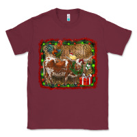 Burgundy christmas farm animals Classic Tee - RanaPortraitStore