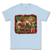 Dusty Blue christmas farm animals Classic Tee - RanaPortraitStore