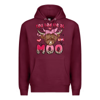 Burgundy you had me at moo Premium Hoodie - MaliasSmallBusiness