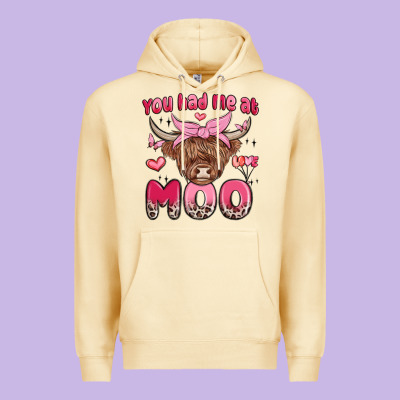 You Had Me At Moo Premium Hoodie Designed By Maliassmallbusiness