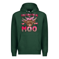 Sports Green you had me at moo Premium Hoodie - MaliasSmallBusiness