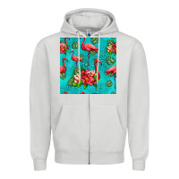 Dove Grey flamingo seamless pattern Zipper Hoodie - HRA Design Shop