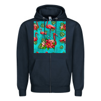 Navy flamingo seamless pattern Zipper Hoodie - HRA Design Shop