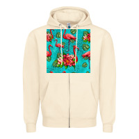 Sandshell flamingo seamless pattern Zipper Hoodie - HRA Design Shop