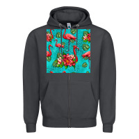 Smoke flamingo seamless pattern Zipper Hoodie - HRA Design Shop