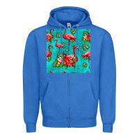 True Royal flamingo seamless pattern Zipper Hoodie - HRA Design Shop