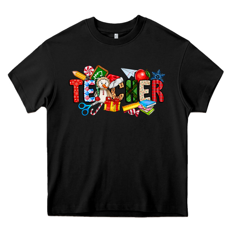 Christmas Teacher Heavy Core Tee by CowhideDigitalArt | Teevron