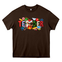 Chocolate Brown Christmas teacher Heavy Core Tee - CowhideDigitalArt