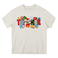 Cream Christmas teacher Heavy Core Tee - CowhideDigitalArt