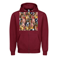 Burgundy western farm animals seamless pattern Zipper Hoodie - HRA Design Shop