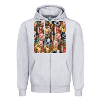 Heather Grey western farm animals seamless pattern Zipper Hoodie - HRA Design Shop