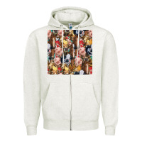 Oatmeal Heather western farm animals seamless pattern Zipper Hoodie - HRA Design Shop