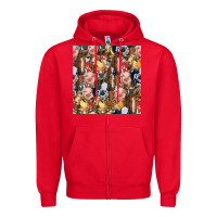 Red western farm animals seamless pattern Zipper Hoodie - HRA Design Shop