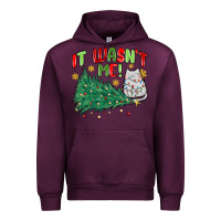 Mauve Wine it wasn't me! christmas cat Urban Hoodie - MaliasSmallBusiness