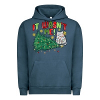 Pigment Midnight Navy it wasn't me! christmas cat Urban Hoodie - MaliasSmallBusiness