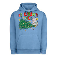 Pigment Pebble Blue it wasn't me! christmas cat Urban Hoodie - MaliasSmallBusiness