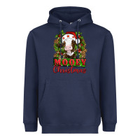 Navy Mooey christmas Heavyweight Hoodie - Artiststas