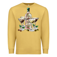 Antique Gold martini glasses and martini bottle Premium Sweatshirt - AdoDesignShop