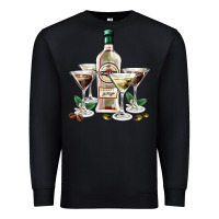 Black martini glasses and martini bottle Premium Sweatshirt - AdoDesignShop