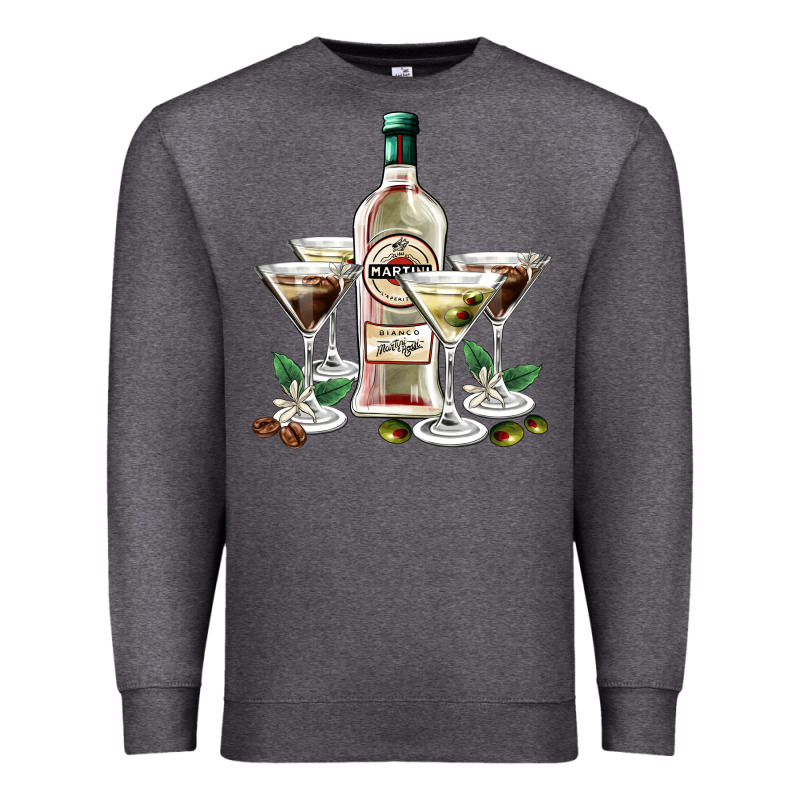 Martini Glasses And Martini Bottle Premium Sweatshirt by AdoDesignShop | Teevron