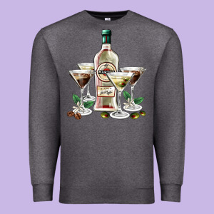 Martini Glasses And Martini Bottle Premium Sweatshirt Designed By Adodesignshop