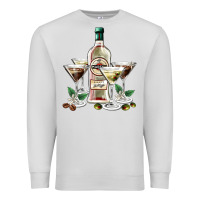 Dove Grey martini glasses and martini bottle Premium Sweatshirt - AdoDesignShop