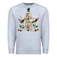 Heather Grey martini glasses and martini bottle Premium Sweatshirt - AdoDesignShop