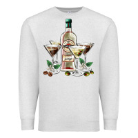 Oatmeal Heather martini glasses and martini bottle Premium Sweatshirt - AdoDesignShop