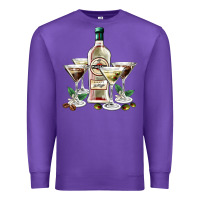 Purple martini glasses and martini bottle Premium Sweatshirt - AdoDesignShop