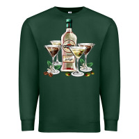 Sports Green martini glasses and martini bottle Premium Sweatshirt - AdoDesignShop