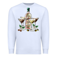 White martini glasses and martini bottle Premium Sweatshirt - AdoDesignShop