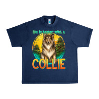 Navy life is better with a collie Urban Heavy Tee - texasbilliewilder