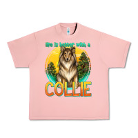 Salmon life is better with a collie Urban Heavy Tee - texasbilliewilder