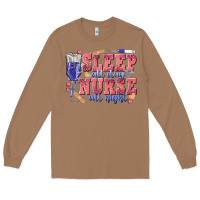 Toasted Coconut sleep all day nurse all night Long Sleeve Tee - texasbilliewilder