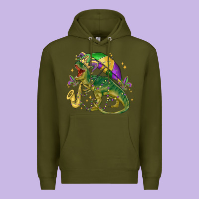 Mardi Gras Tree Rex Premium Hoodie Designed By Maliassmallbusiness
