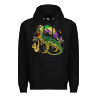 Black mardi gras tree rex Premium Hoodie - MaliasSmallBusiness