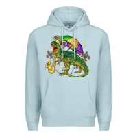 Blue Mist mardi gras tree rex Premium Hoodie - MaliasSmallBusiness