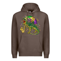 Coffee mardi gras tree rex Premium Hoodie - MaliasSmallBusiness
