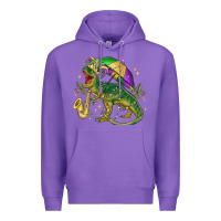 Purple mardi gras tree rex Premium Hoodie - MaliasSmallBusiness