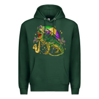 Sports Green mardi gras tree rex Premium Hoodie - MaliasSmallBusiness
