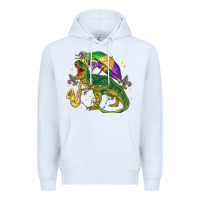 White mardi gras tree rex Premium Hoodie - MaliasSmallBusiness