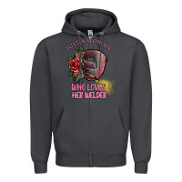 Smoke just a woman who loves her welder Zipper Hoodie - SublimationCraftShop