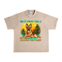 French Oak life is better with a german shepherd Urban Heavy Tee - texasbilliewilder