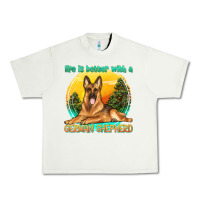 Pistachio life is better with a german shepherd Urban Heavy Tee - texasbilliewilder