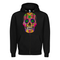 Black sugar skull Zipper Hoodie - FaDigitalArtStudio